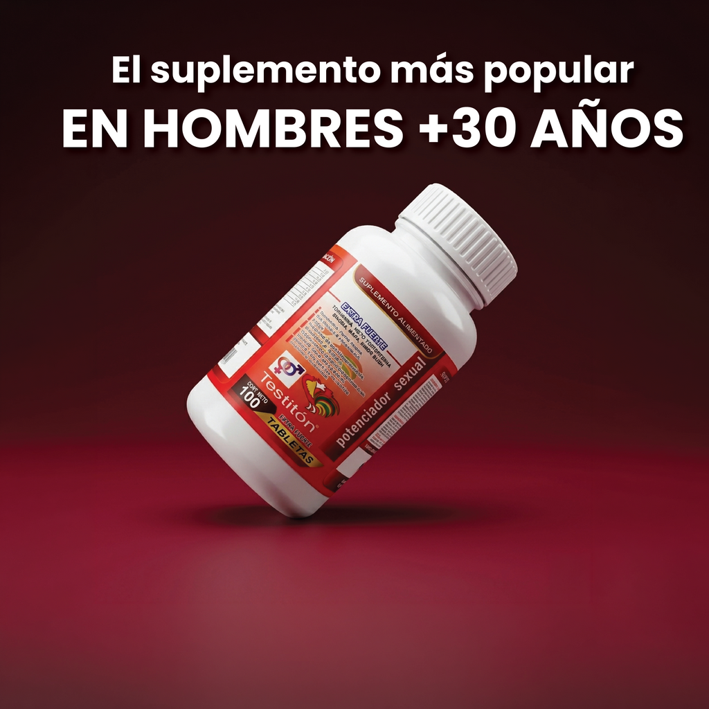 Testitón Extra Fuerte 100 tabletas con Maca, Ginseng y Ginkgo