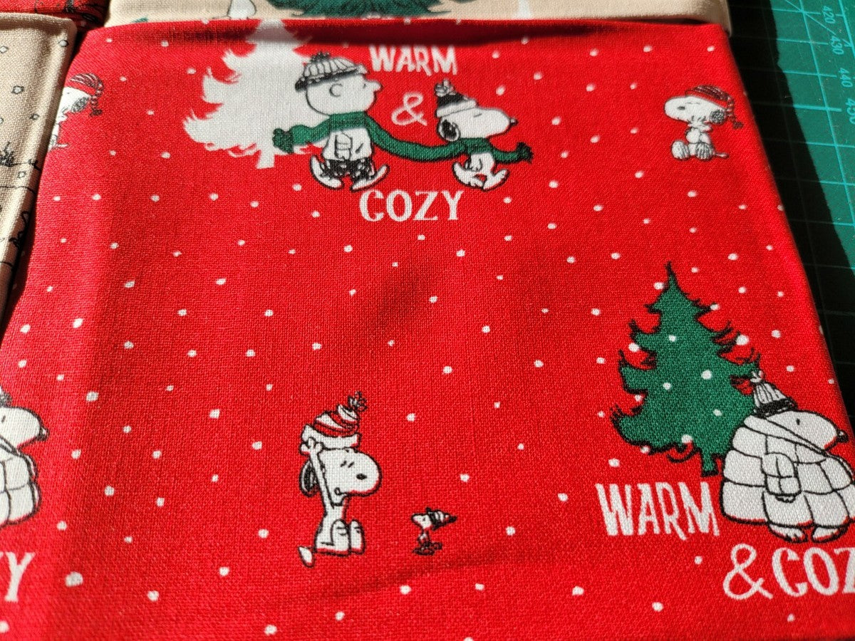 1/2 metro Tela de algodón Snoopy rojo navideño JERSEY TELA DE PUNTO PLAYERA