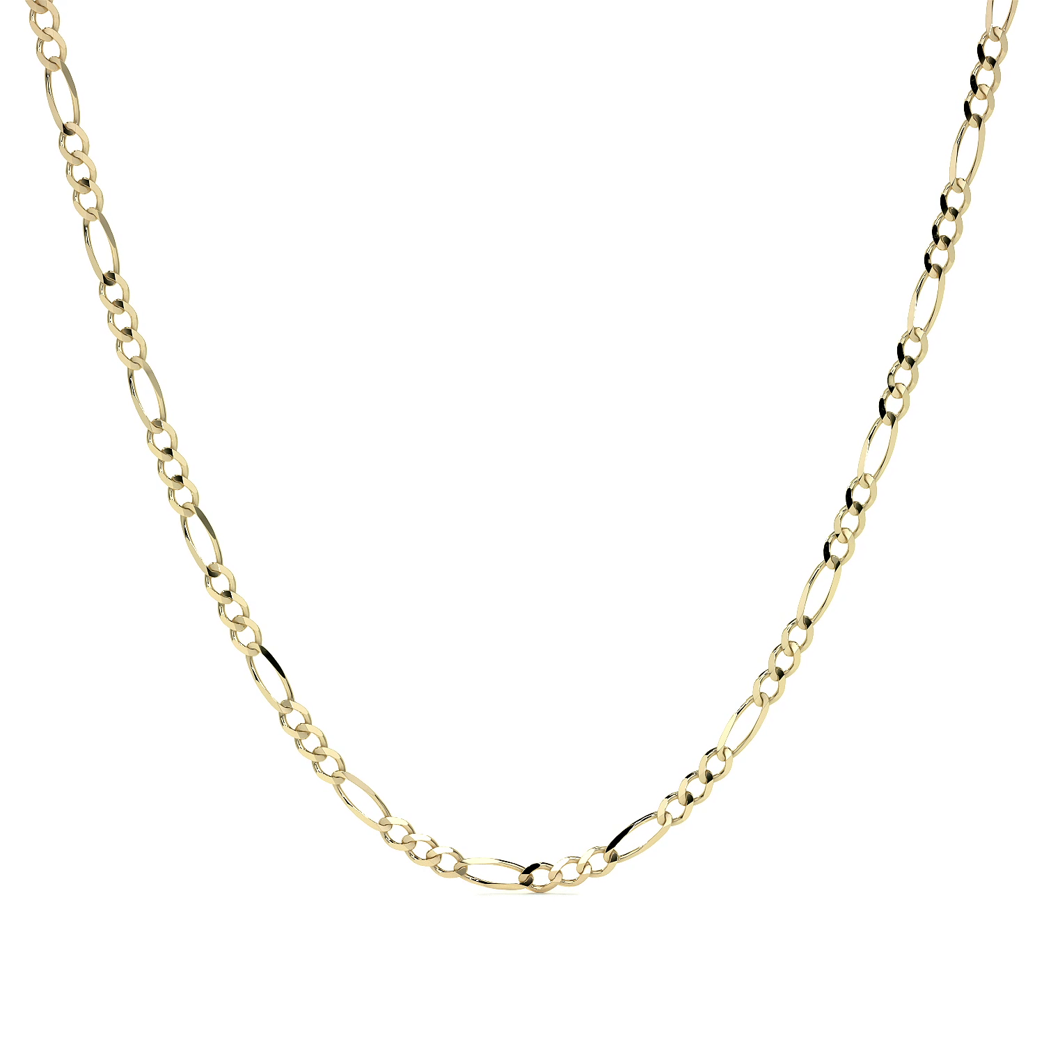 Cadena Italiana Figaro Solida De 14 Quilates 2mm, 40 Cm