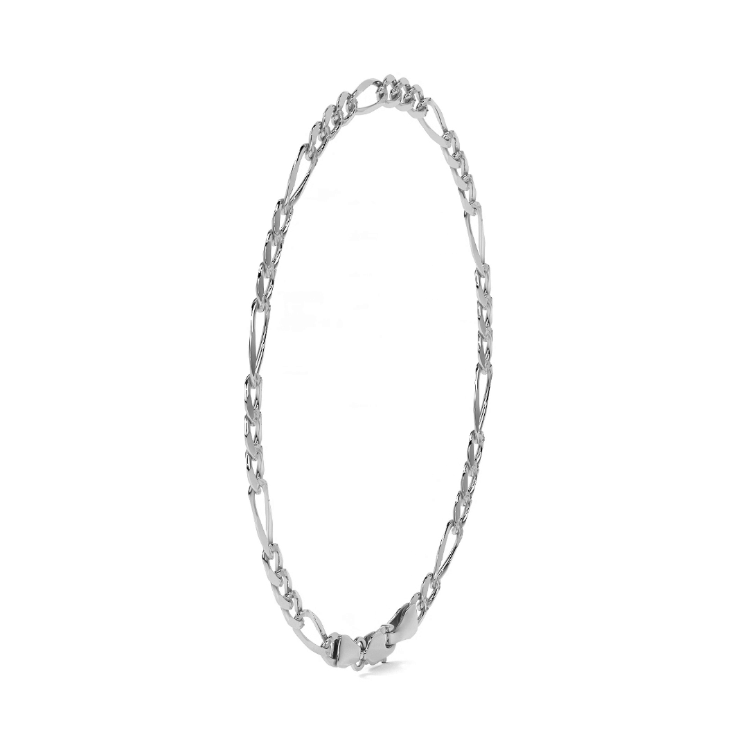 Pulsera de Plata 925 Italiana para Hombre Estilo Fígaro 3x1 | Joyería Masculina Elegante