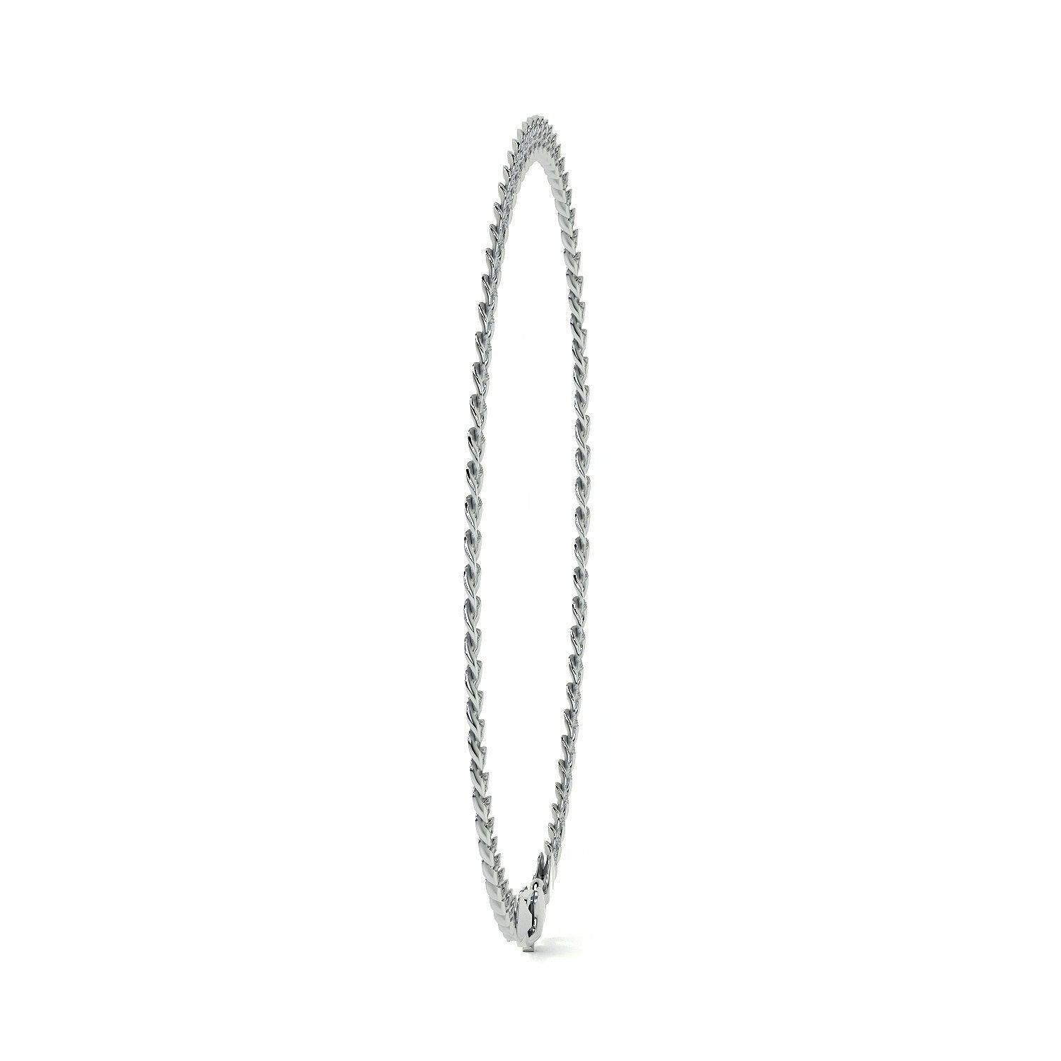 Pulsera De Plata 925 Barbarada 18cm Calibre 3.2mm Italiana