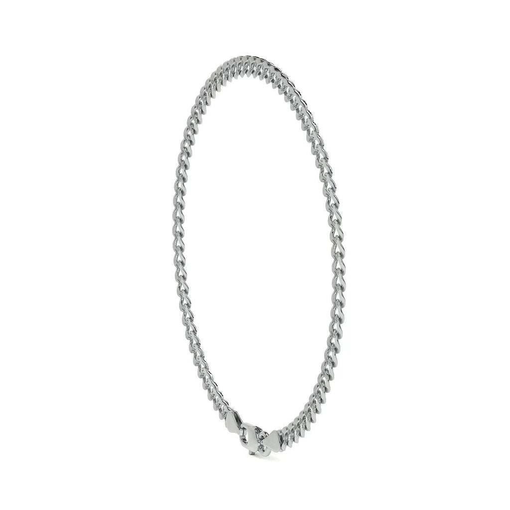 Pulsera De Plata 925 Barbarada 18cm Calibre 3.2mm Italiana