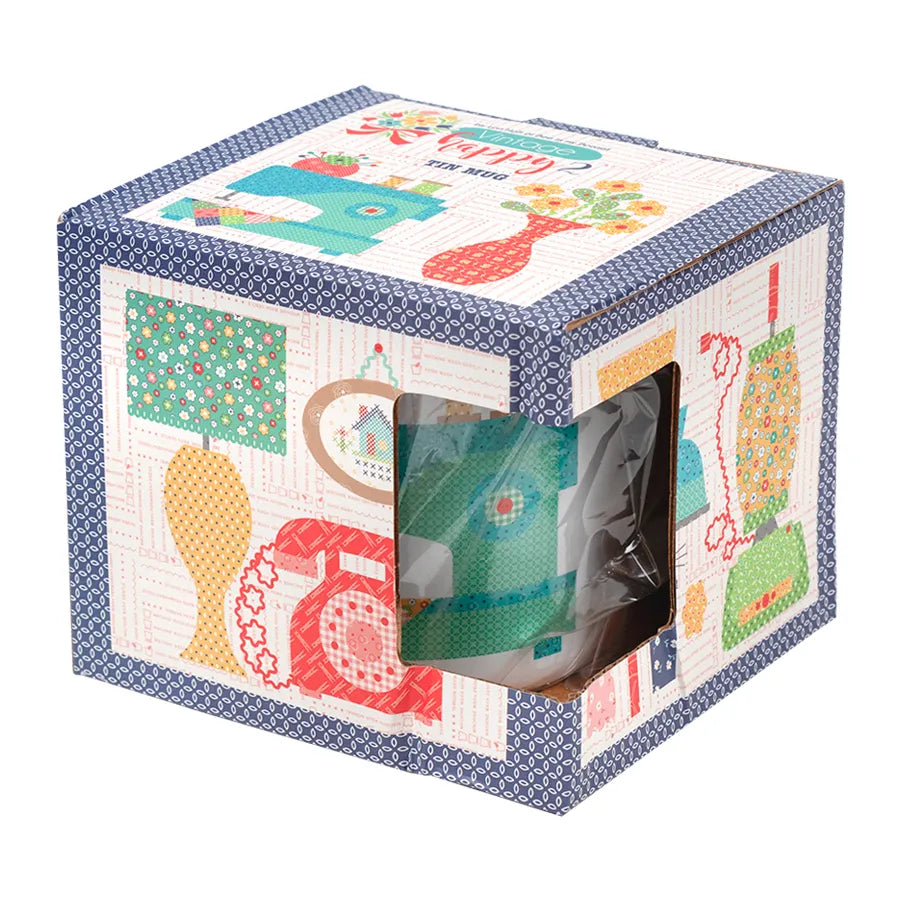 Taza de Peltre con Máquina de Coser Cose Feliz Lori Holt