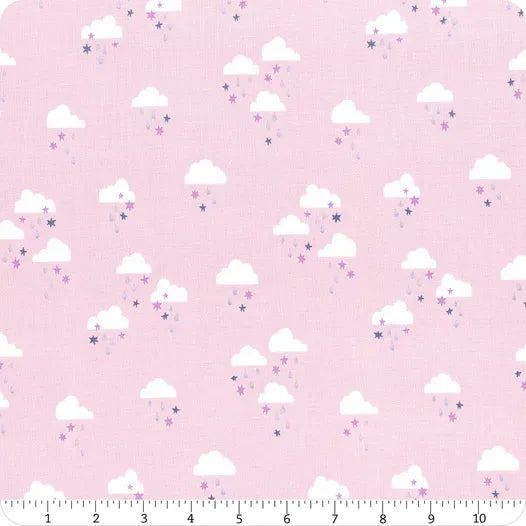 1/2 metro de Nubes sobre Rosa Brilla Brilla Estrellita