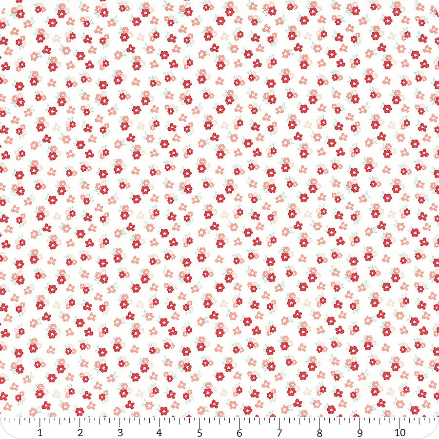 1/2 metro de Mini florecitas rojas y rosas Tú y Yo Sandy Gervais