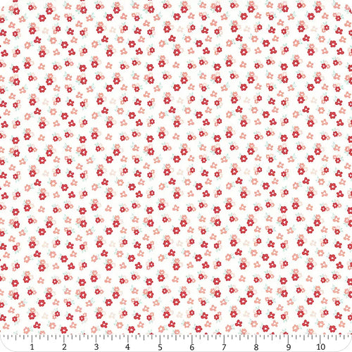 1/2 metro de Mini florecitas rojas y rosas Tú y Yo Sandy Gervais